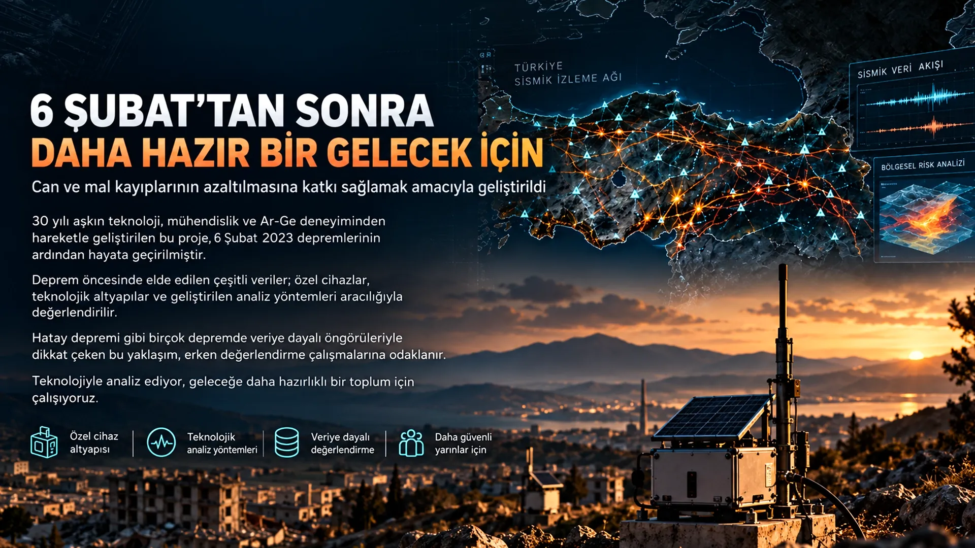 6 Şubat’tan sonra daha hazır bir gelecek için: can ve mal kayıplarının azaltılmasına katkı sağlamak amacıyla geliştirildi.